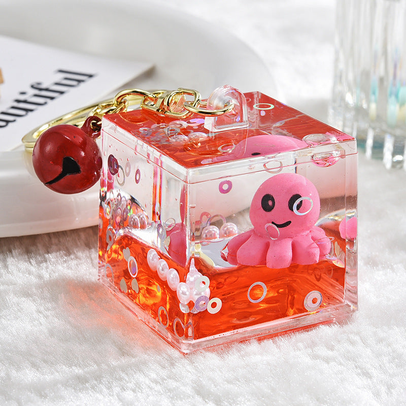 Wholesale Octopus Oil Quicksand Acrylic Liquid Keychain
